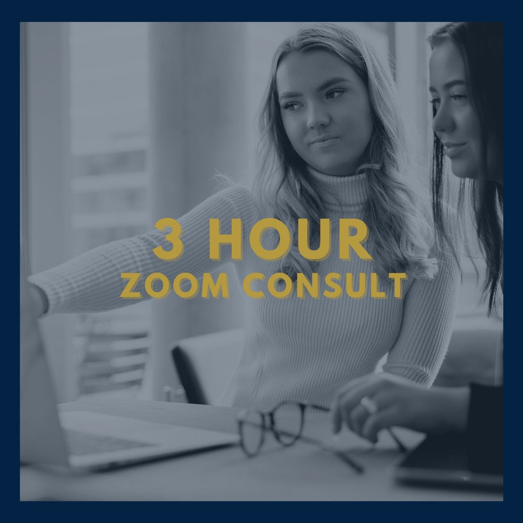Consultation Service - 3 Hour Zoom Session